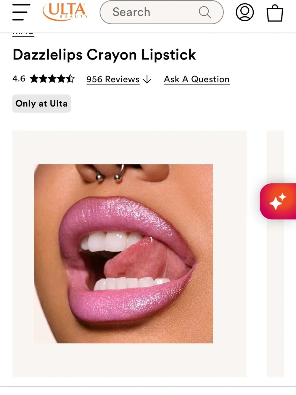 Dazzlelips Crayon Lipstick spaced out soft cool pink light pink pearl glitter